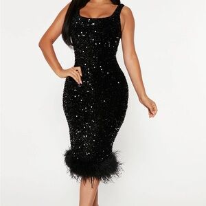 Elegant Black Sequin Dress